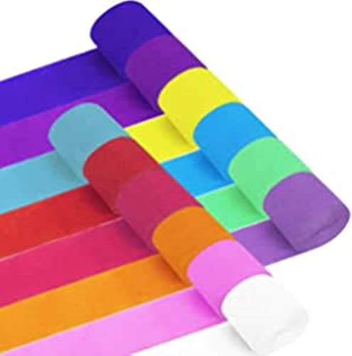 YKKJ 12 Farben Krepppapier Luftschlangen，Papier Luftschlangen Dekoration Kreppbänder Deko für Basteln Geburtstag Hochzeit Weihnachten Zuhause Dekoration Künstlerpapier von YKKJ