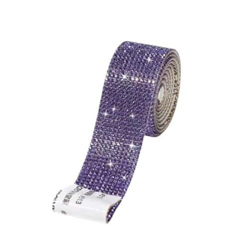 YKKJ Kristall Diamant Bling Band Rolle，Diamantband selbstklebend，für Hochzeit Geburtstag Dekoration Kunsthandwerk.(Lila) von YKKJ