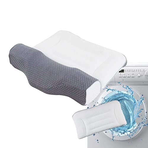 Kissen für Nacken- und Schulterschmerzen， Memory Foam-Kissen, orthopädische Kissen gegen Nacken- und Schulterschmerzen, 2-in-1-ergonomisches Kissen, superweiches Nackenstützkissen aus Ringer-Jacquard- von YKMYXZ