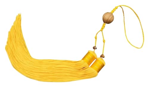 Quasten für Kunsthandwerk， Chinesische Tai-Chi-Schwert-Quasten, weiche, Elegante, handgefertigte Quasten for Taschen, Bastelbänder, Dekorationszubehör, Souvenir, Heimdekoration(Yellow) von YKMYXZ