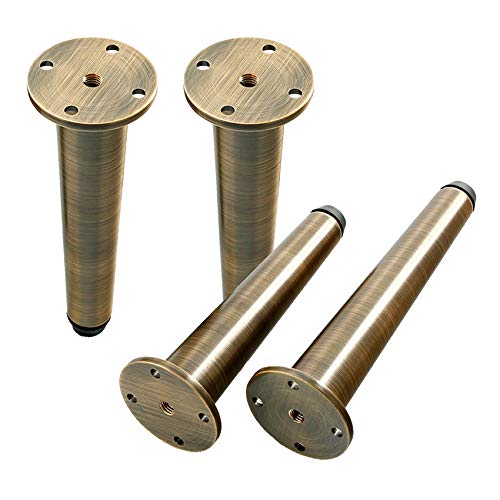 YKMYXZ 4er-Pack Möbelbeine, Tischfüße aus Metall, Stützbeine for Schrankfüße aus reinem Kupfer, Ersatzbeine for Badezimmerschränke, Couchtische, Sofas und Fernsehschränke, verstellbare Beine, runde Mö von YKMYXZ