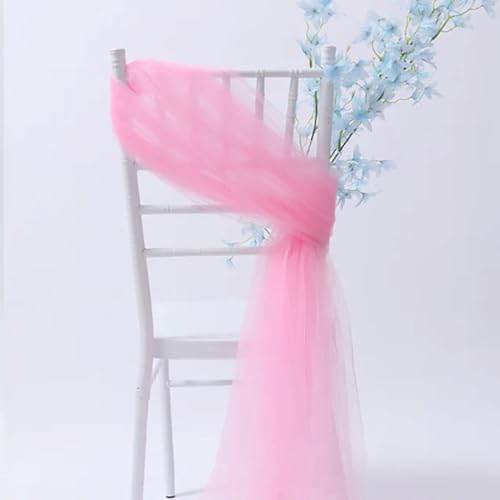 YKMYXZ Stuhl Schärpen Bögen， Organza-Stuhlschärpen, Blockschärpen, Stuhlschleifen, Hochzeitsfeier, Bankettveranstaltung, Stuhldekoration(Pink,50pcs) von YKMYXZ