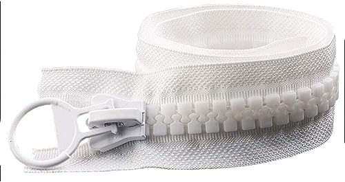 YKMYXZ reißverschlüsse zum nähen，. 1 Stück 20# Extra großes Harz, DIY Handarbeit Daunenjacke Manteltasche Reißverschluss(White,100cm) von YKMYXZ