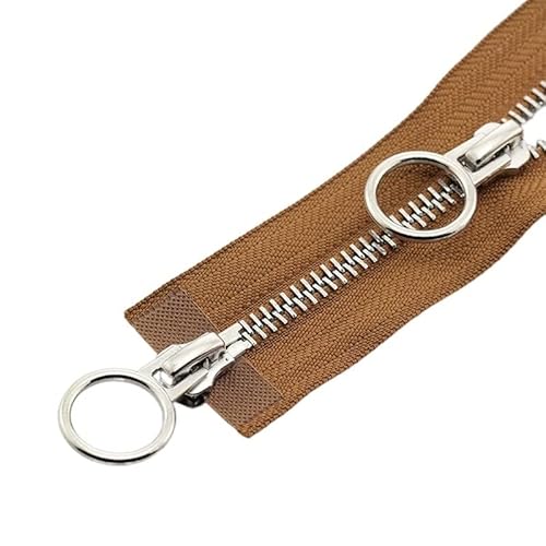 YKMYXZ reißverschlüsse zum nähen，. 1PC Zip Zipper Jacke Doppel Slider DIY Nähen Kreis Sliders Bekleidungs ​​Zubehör(Light Brown,70cm) von YKMYXZ