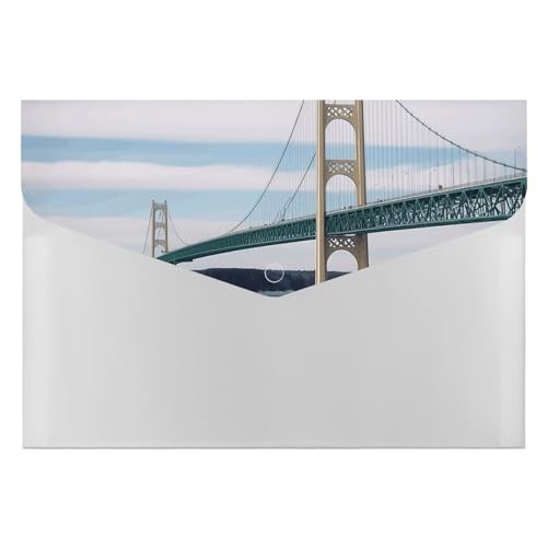 Mackinac Aktenordner, Hängebrücke, bedruckt, dekorative Aktenordner, Aktenordner für Zuhause, Arbeit, Büro von YKUDBN