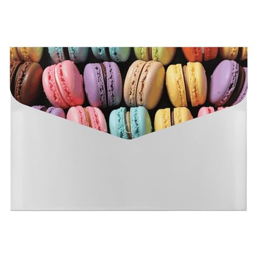 YKUDBN XB0608021 Aktenordner, Macaron-Keksaroma, Gebäckdruck, dekorative Aktenordner, Aktenordner für Zuhause, Arbeit, Büro, Organizer von YKUDBN