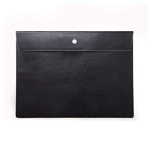 Kunststoffordner, File Jackets Dokumentenaufbewahrungstasche, robuste A4-Business-Dokumententasche aus Leder, Aktentasche for Zertifikate, Dokumente, geldbraune/schwarze Aktenordner(Black) von YKYKY