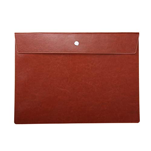 Kunststoffordner, File Jackets Dokumentenaufbewahrungstasche, robuste A4-Business-Dokumententasche aus Leder, Aktentasche for Zertifikate, Dokumente, geldbraune/schwarze Aktenordner(Brown) von YKYKY