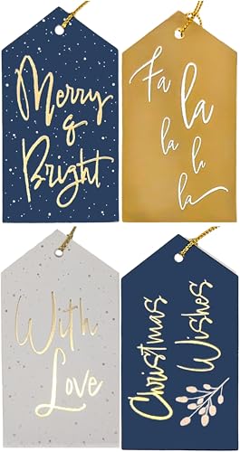 20 luxuriöse Weihnachts-Geschenkanhänger, Marineblau und Gold, 1 Stück von YLAB