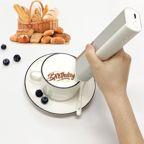 YLANMEI Handheld Food Printpen Latte Pen Macaron Cookie DIY Segen Muster Logo Nutzungsszenario Restaurant Hotel Rezeption Schule,Brown von YLANMEI