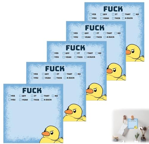 Funny Sassy Duck Sticky Notes, Funny Work Stickers for Adults, Hilarious Novelty Notepads Gag Gift with 50pcs Fun Duck Stickers, Office Supplies for Coworkers Friends (5 PCS) von YLBHYIRSJF