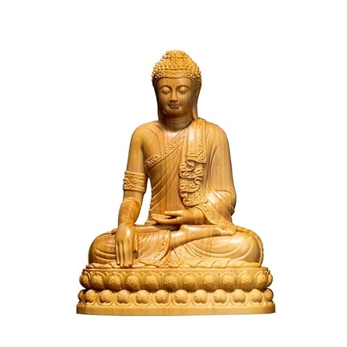 YLGTYUIK Sammlerfigur Buddha Brokat Geschenke Holzfigur Buddha Statue Wohndekoration Sammlung Tischornament Skulptur Meditationsdekor von YLGTYUIK