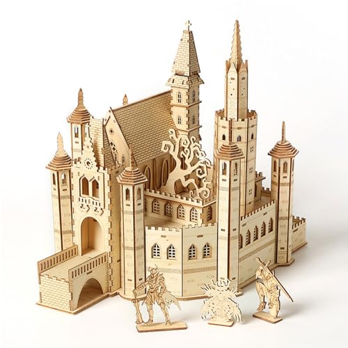 3D-Holzpuzzle - Montagemodell „Lost Castle, DIY Holzbausatz Handgefertigtes Spielzeug Für Heim- Und Bürodekoration, Altersgruppen,A von YLME