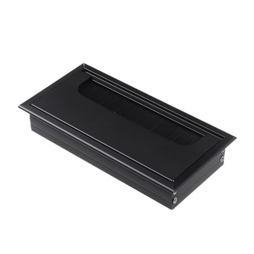 YLONGHG 80x80/160/275mm Aluminium Legierung Draht Loch Abdeckung Computer Tülle Linie Box Büro Schreibtisch Tisch Kabel Verschluss Kabel Klemme Hardware(Black-80x160mm) von YLONGHG