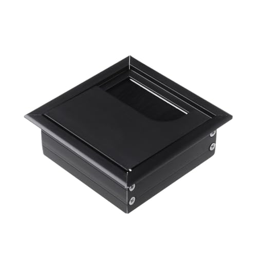 YLONGHG 80x80/160/275mm Aluminium Legierung Draht Loch Abdeckung Computer Tülle Linie Box Büro Schreibtisch Tisch Kabel Verschluss Kabel Klemme Hardware(Black-80x80mm) von YLONGHG