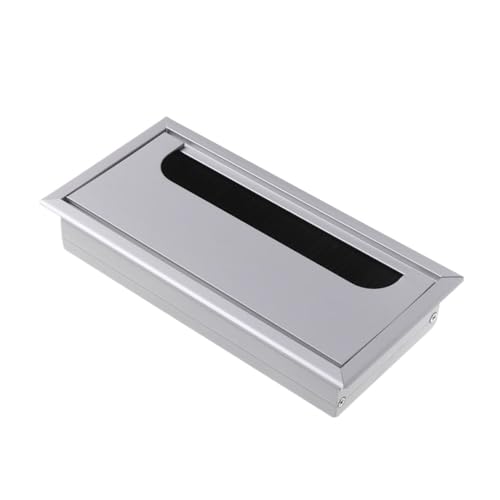 YLONGHG 80x80/160/275mm Aluminium Legierung Draht Loch Abdeckung Computer Tülle Linie Box Büro Schreibtisch Tisch Kabel Verschluss Kabel Klemme Hardware(Silver-80x160mm) von YLONGHG