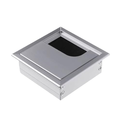 YLONGHG 80x80/160/275mm Aluminium Legierung Draht Loch Abdeckung Computer Tülle Linie Box Büro Schreibtisch Tisch Kabel Verschluss Kabel Klemme Hardware(Silver-80x80mm) von YLONGHG