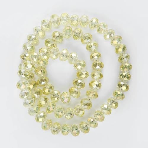 1 Strang bunte transparente glänzende AB Kristall Rondell Glas facettierte Perlen für Schmuckherstellung Schmuck DIY Accessorice-jonquil-6x8mm-65PCS von YLREAN