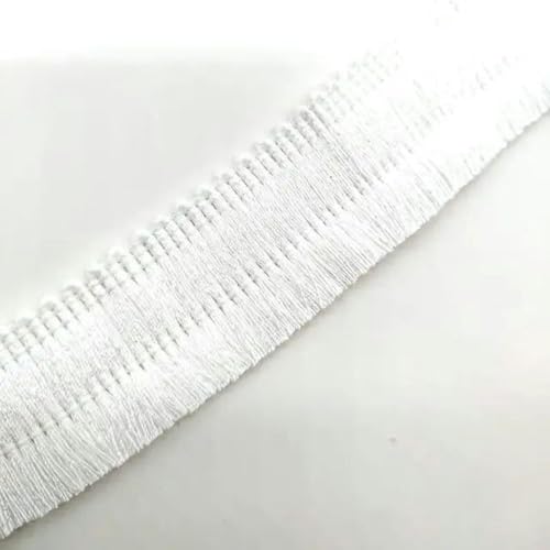 1 Yards Spitzenband Quaste Fransen Baumwolle Ethnische Spitzenbesatz Band Nähen Latein Kleid Bühne Kleidung Vorhang Dekorative DIY-Weiß von YLREAN