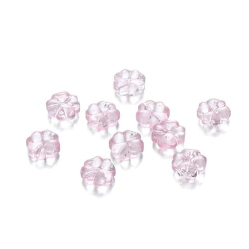 10/20 Stück 10 mm tschechische Lampwork-Kristallblumen-Abstandshalterperlen, flache, runde, lose Perlen für DIY-Schmuckherstellung, Zubehör, Zubehör-Rosa-10 Stück von YLREAN