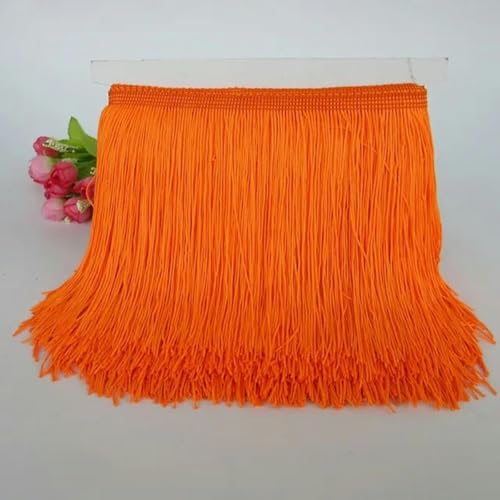 10 Yards 15 cm lange Fransenbesatz-Quaste Spitzenband zum Nähen von lateinamerikanischen Kleidern Bühnenkleidung Vorhangzubehör-5 Yards-Orange von YLREAN