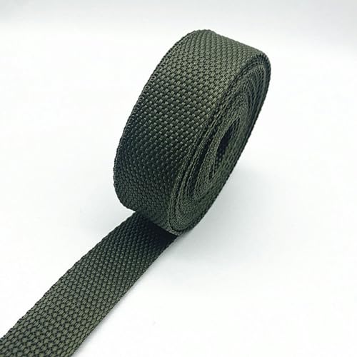 2 Yards 25 mm 30 mm 38 mm Gurtband Canvas-Polyesterband zum Umreifen von Rucksäcken, Taschen, Basteln, DIY-Gürteltasche, Hundezubehör-Armeegrün-38 mm 2 Yards von YLREAN