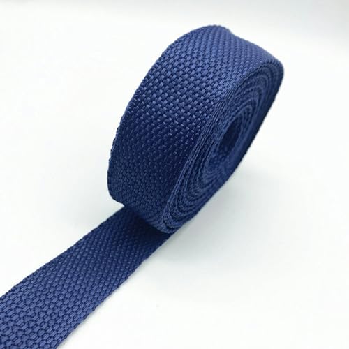 2 Yards 25 mm 30 mm 38 mm Gurtband Canvas-Polyesterband zum Umreifen von Rucksäcken, Taschen, Basteln, DIY-Gürteltasche, Hundezubehör-Marineblau-38 mm 2 Yards von YLREAN