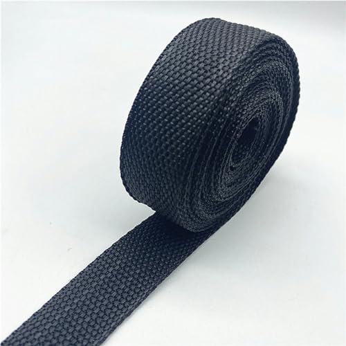 2 Yards 25 mm 30 mm 38 mm Gurtband Canvas-Polyesterband zum Umreifen von Rucksäcken, Taschen, Basteln, DIY-Gürteltasche, Hundezubehör-Schwarz-38 mm 2 Yards von YLREAN