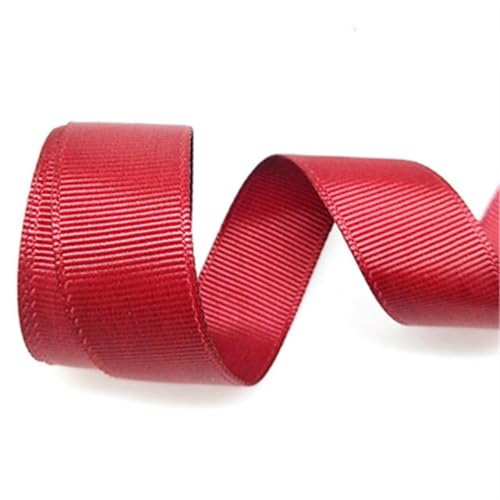 20 Yards/Packung 6 mm Ripsbänder, handgefertigt, DIY-Kopfbedeckungen, Zubehör, Hochzeit, dekoratives Geschenk, Weihnachtsbänder, Spitze, Weinrot, 20 Yards von YLREAN