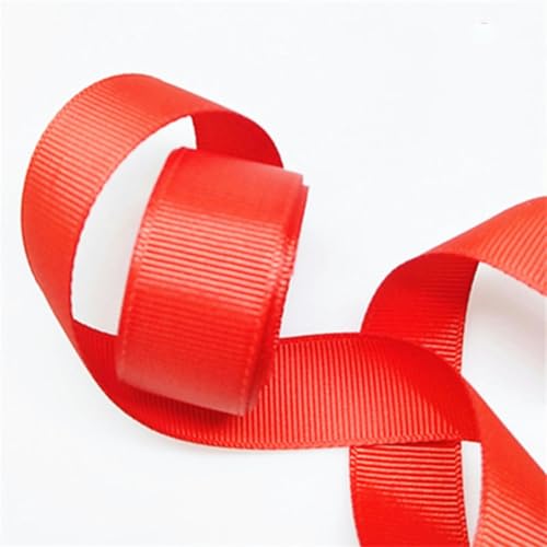 20 Yards/Packung 6 mm Ripsbänder, handgefertigt, DIY-Kopfbedeckungen, Zubehör, Hochzeit, dekoratives Geschenk, Weihnachtsbänder, Spitze, rot, 20 Yards von YLREAN