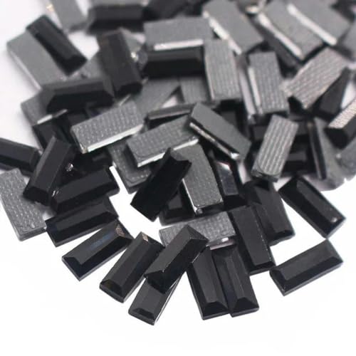 200 Stück/Lot 5 x 8 mm schwarze Tropfenform, Kristalle, Glasperlen, Steine, Strassbesatz, selbstklebende Hot-Fix-Strasssteine für Kleidungsdesign, 3 x 7 CT, Schwarz von YLREAN