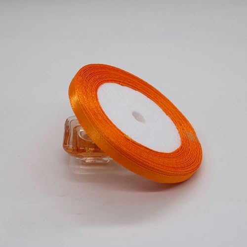 25 Yards/Rolle 6 mm DIY künstliche Seidensatinbänder zum Basteln, Schleifen, Karten, Geschenkverpackungen, handgemachtes Geschenkpapier, Party, Hochzeit, Dekoration-25 Orange-Breite 6 mm von YLREAN