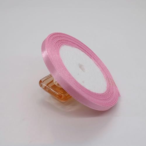 25 Yards/Rolle 6 mm DIY künstliche Seidensatinbänder zum Basteln, Schleifen, Karten, Geschenkverpackungen, handgemachtes Geschenkpapier, Party- und Hochzeitsdekoration-45 lila rosa-Breite 6 mm von YLREAN