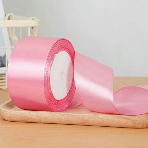 25 Yards/Rolle Satinbänder Hochzeitsfeier Dekorative Geschenkbox Verpackungsgürtel DIY Handarbeit 6mm 1cm 1,5cm 2cm 2,5cm 4cm 5cm-In Rosa-Durchmesser 6mm von YLREAN