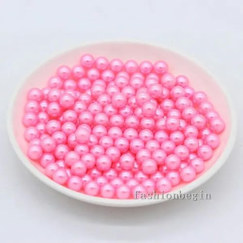 3–8 mm Acryl ohne Loch, runde Perle, lose Anhänger, Kugelperlen, Schmuckbasteln, Rosenblütenherstellung, Kosmetikpinsel, Fassdekoration, rosa, 1000 Stück, 3 mm von YLREAN