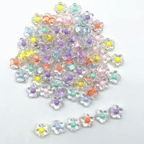 30 Stück 12 mm mattierte Acryl-Sonnenblumen-Perlen, lose Abstandsperlen zur Schmuckherstellung, DIY-Handarbeitsaccessoires (Loch: 3,0 mm)-58 von YLREAN