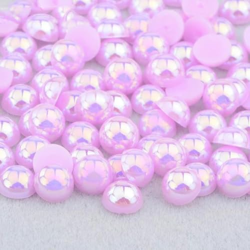 4 6 8 10 12 mm weiße AB Flatback-Perlen, Strass-Imitation, halbrunde Perle, nicht Hot Fix, Kristallaufkleber, DIY-Bastel-Strass-Hellblau AB-2 mm, 1000 Stück von YLREAN