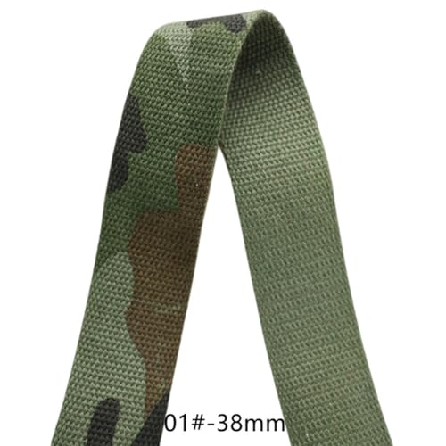 5 Yards Camouflage-Polyester-Gurtband 25/30/38 mm Taschengurt Kleiderband Hundehalsband Schrägband DIY Nähzubehör-01-38 mm von YLREAN