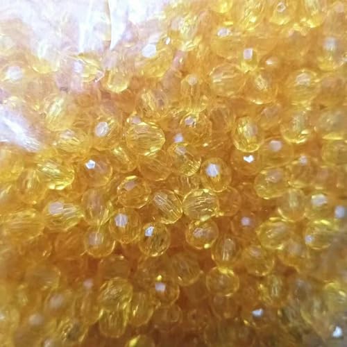 500 g 6–14 mm transparente Perle, Winkelperle, 32 Abschnitte, Acryl-Imitat-Kristall, lose Perle, DIY-Bouquet-Perlen-Goldgelb-10 mm von YLREAN