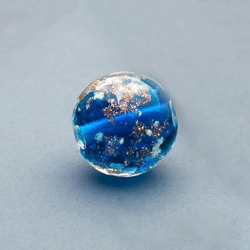 Runde Form, 6 mm, 8 mm, 10 mm, 12 mm, 14 mm, handgefertigte lose Glasperlen aus Lampwork zur Schmuckherstellung, DIY-Bastelzubehör-6-Seeblau-14 mm-10 Stück von YLREAN