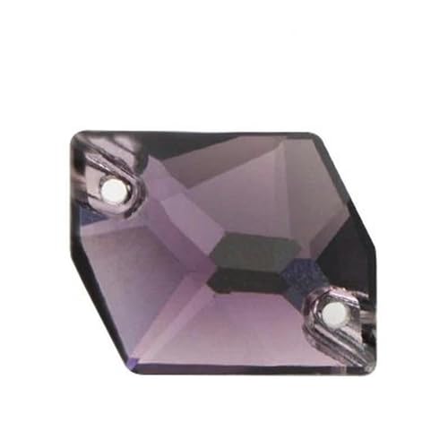 Strass-Applikation in brillanter Farbe zum Aufnähen, loser Edelstein, flache Rückseite, Motiv, Strass-Diamant, DIY, Amethyst, 17 x 21 mm, 5 Stück von YLREAN