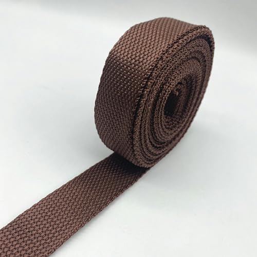 Yards 25 mm 30 mm 38 mm Gurtband Canvas-Polyesterband zum Umreifen von Rucksäcken, Taschen, Basteln, DIY-Gürteltasche, Hundezubehör-Braun-38 mm 2 Yards von YLREAN