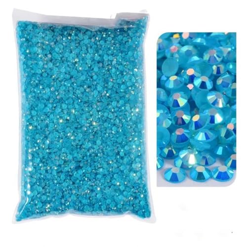 in großen Mengen, Glitzersteinchen mit Silber- und Gelee-Unterseite, nicht Hotfix-Strasssteine, flache Rückseite, für DIY-Hochzeitsdekorationen, Blau AB, 5 mm SS20, 10.000 Stück von YLREAN