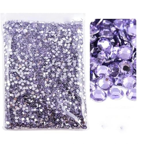 in großen Mengen, Glitzersteinchen mit Silber- und Gelee-Unterseite, nicht Hotfix-Strasssteine, flache Rückseite, für DIY-Hochzeitsdekorationen, heller Amethyst, 3 mm SS10, 20.000 Stück von YLREAN