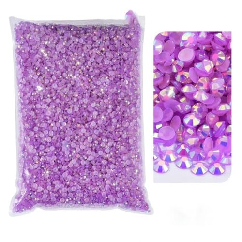 in großen Mengen, Glitzersteinchen mit Silber- und Gelee-Unterseite, nicht Hotfix-Strasssteine, flache Rückseite, für DIY-Hochzeitsdekorationen, heller Amethyst AB, 5 mm SS20, 10.000 Stück von YLREAN