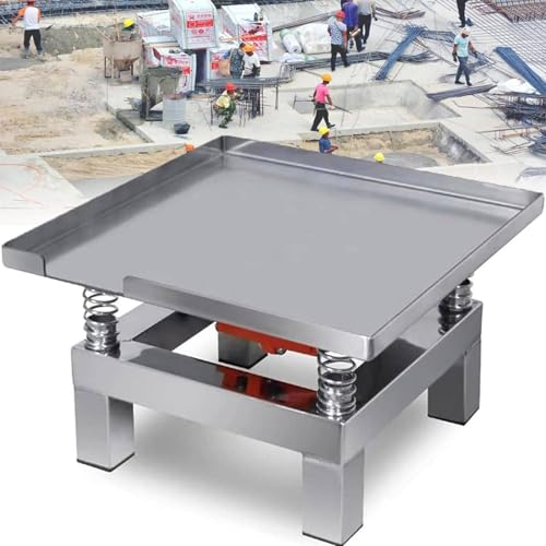 YMAOMAO Vibrationsprüfstand, Kleiner Beton-Rütteltisch, 3000-3600 U/min Beton-Flachplattenrüttler-Vibrationsmaschine, Prüfstand-Vibrationsplattform aus rostfreiem Stahl, Mini-Vibrator,35 * 35cm von YMAOMAO