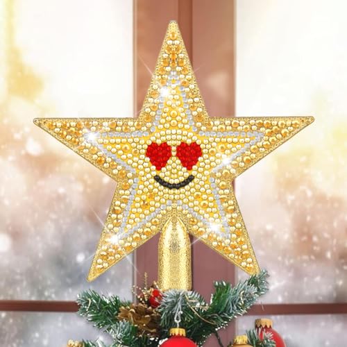 Diamond Painting Weihnachtsbaum Topper,Diamond Art Star Topper für Weihnachtsbaum,Weihnachten Dekorative Urlaub Bethlehem Stern Ornament von YMAYM