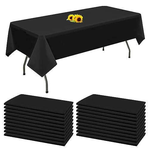 20 Packungen Einweg-Tischdecken Schwarz rechteckige Kunststoff-Tischdecke 137 cm x 274 cm Premium-schmutzabweisende/wasserdichte Tischdecken für Geburtstag,Hochzeit,Party,Grillen,Picknick-Dekoration von YMHPRIDE