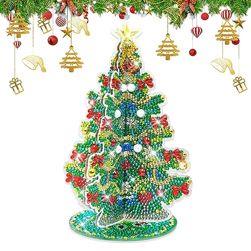 Diamond Painting Weihnachten Weihnachtsbaum Aufsteller, Doppelseitige 5D Diamant Painting Weihnachten Daiments Painting Diamant Malerei für Weihnachts Dekoration Geschenke (Weihnachtsbaum) von YMIFEEY