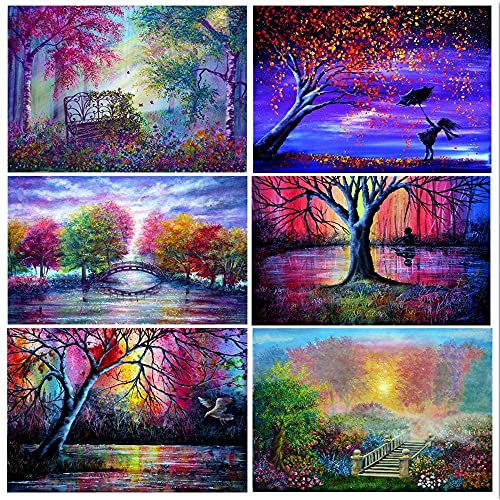 YMQIANYU 5D Diamond Painting Set für Erwachsene - 6 Pack Landschaft Diamant Malerei Kits Full Groß DIY Stickerei Malerei Kunst Craft von YMQIANYU